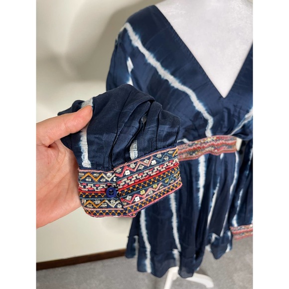 Anthropologie Verb by Pallavi Singhee Blue White Tie Dye Dress size Medium - Picture 5 of 14